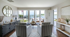 Smart TV, table tennis, books, stereo - Riverfront Shore House w/ Ocean View, Private Beach, 6 Bedrooms and Lots of Toys (Brielle)