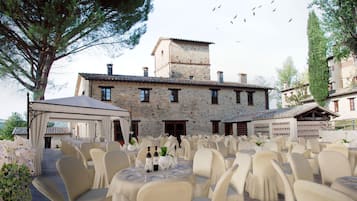 Outdoor banquet area