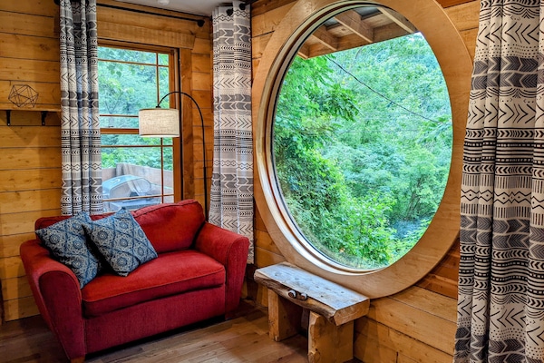 Check out the round window from our sleeper loveseat