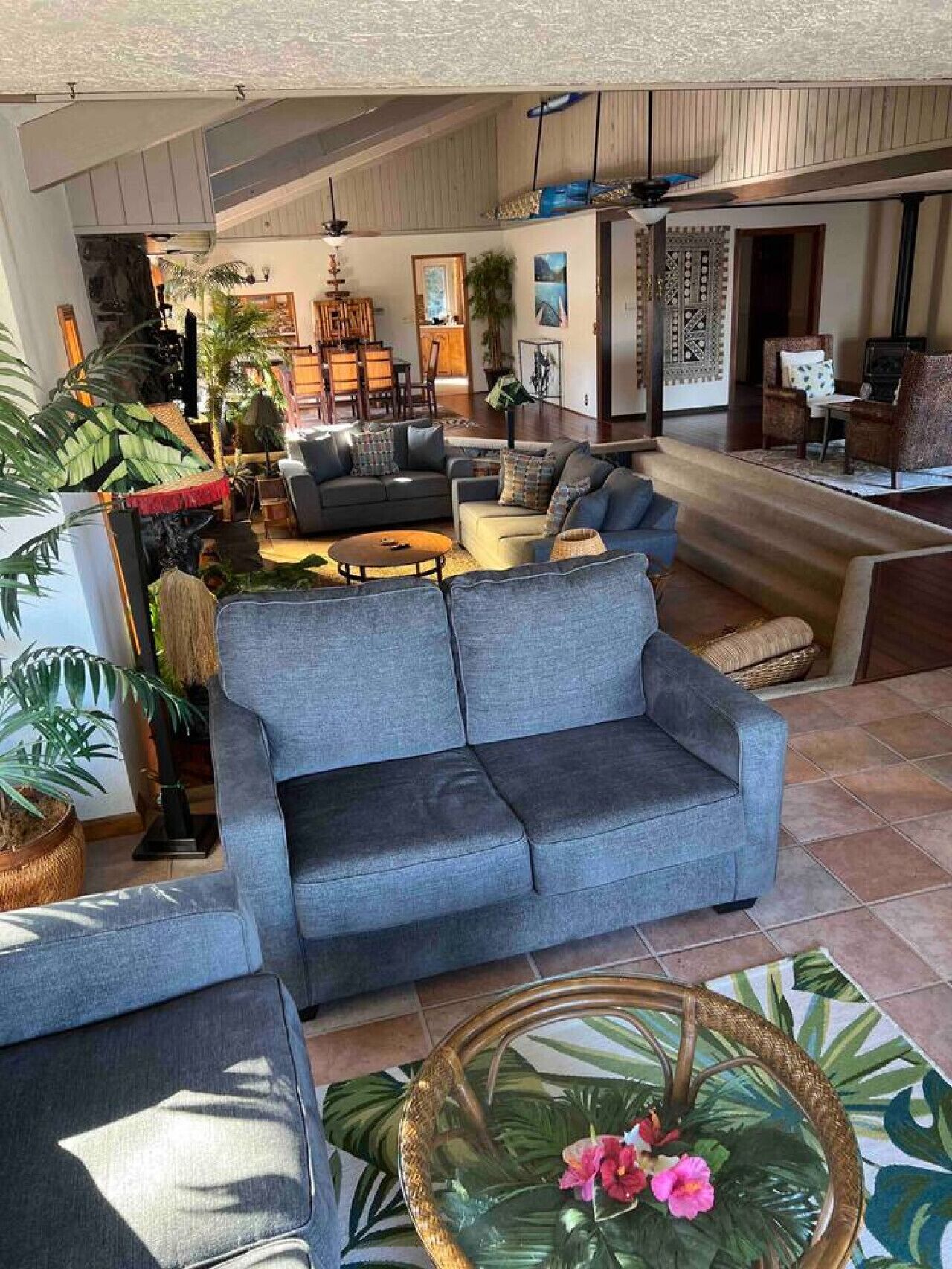 Televisión y chimenea 