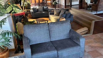 Televisión y chimenea