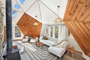 TV, fireplace, books, offices