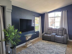 Smart TV, fireplace, printers