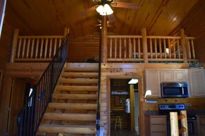 Interior - Modern log cabin with a cozy cabin feel along the Clearwater River. (Ahsahka)