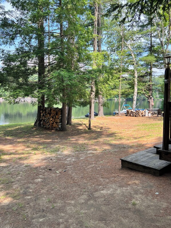 Property grounds - Cozy Cabin with private river access, 20 minutes from Lake George & Saratoga NY. (Lake Luzerne)