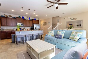 Smart TV, DVD player, books, video library