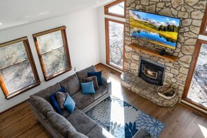 Smart TV, fireplace, video games