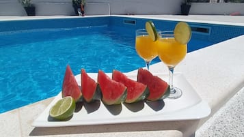 House (Three Bedroom Holiday Home with Terra) | Pool | Seasonal outdoor pool, pool umbrellas, sun loungers