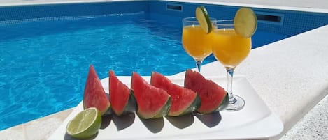 House (Three Bedroom Holiday Home with Terra) | Pool | Seasonal outdoor pool, pool umbrellas, sun loungers