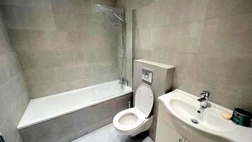 House | Bathroom | Combined shower/tub, deep soaking tub, hair dryer, towels