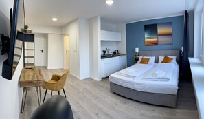 Classic Studio | Individually decorated, individually furnished, desk, laptop workspace