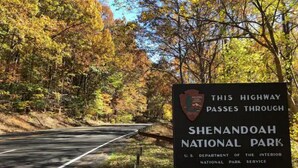 A road sign indicating Shenandoah National Park.
