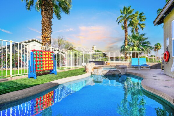 Outdoor pool, a heated pool