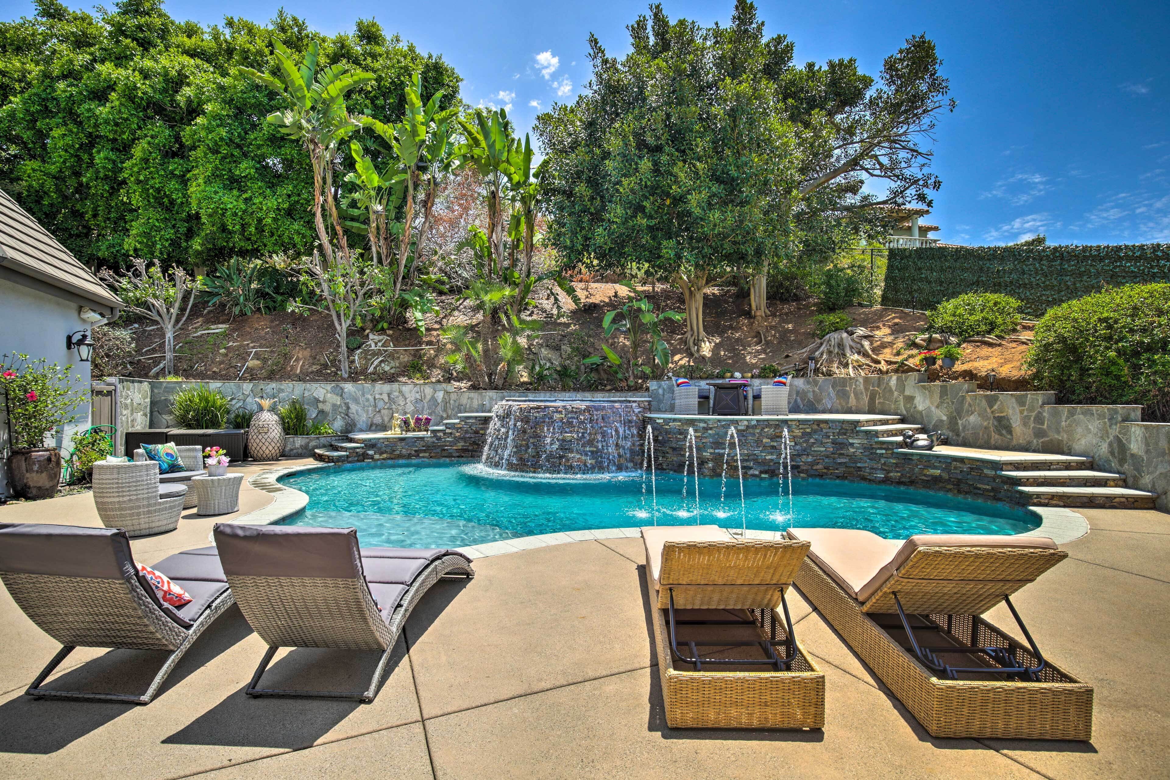 Piscine extérieure, piscine chauffée