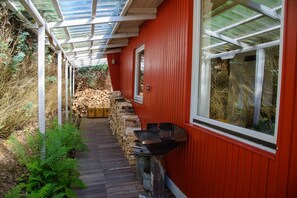 Terrace/patio - Siegtal Finca on the Sieg with sauna house (Windeck)