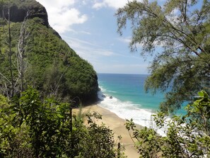 Plage, chaises longues, serviettes de plage
