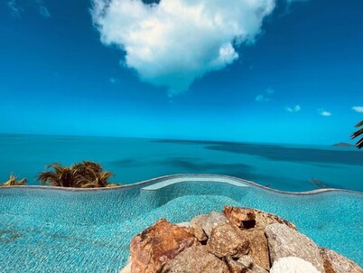 Spectacular waterfront retreat overlooking endless turquoise Caribbean horizons