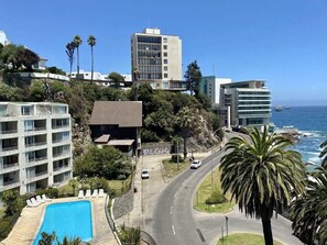 Exterior - Oceanfront Studio Pool AC Parking Cerro Castillo (Viña del Mar)