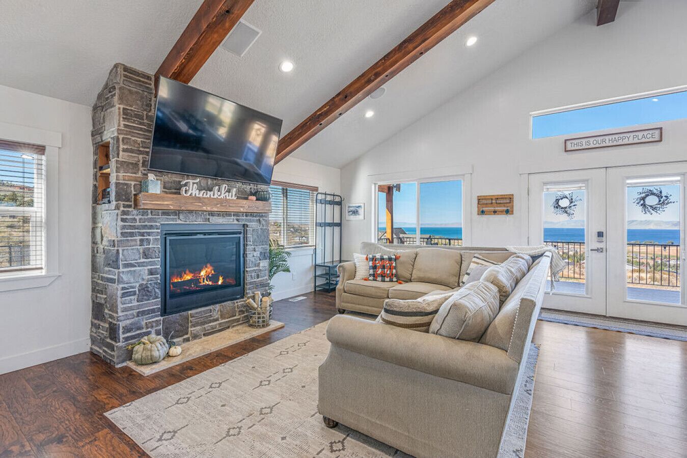 TV connectée, cheminée, jeux vidéo, chaîne hi-fi