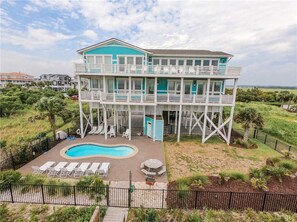 Exterior - Hobbs Realty - “Benvenuto” | Luxury 8BR Oceanfront Home w/ Private Pool & Elevator (Holden Beach)
