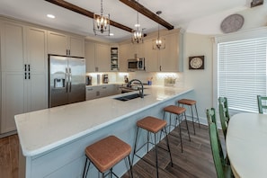 Fridge, microwave, oven, stovetop - Hobbs Realty - “Cadeau De Maman” | 3BR w/ Private Pool & Stunning ICW + Marsh Views (Holden Beach)