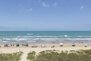 Beach nearby, sun loungers