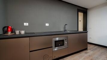 Réfrigérateur, micro-ondes, plaque de cuisson, lave-vaisselle