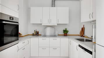 Fridge, oven, stovetop, dishwasher