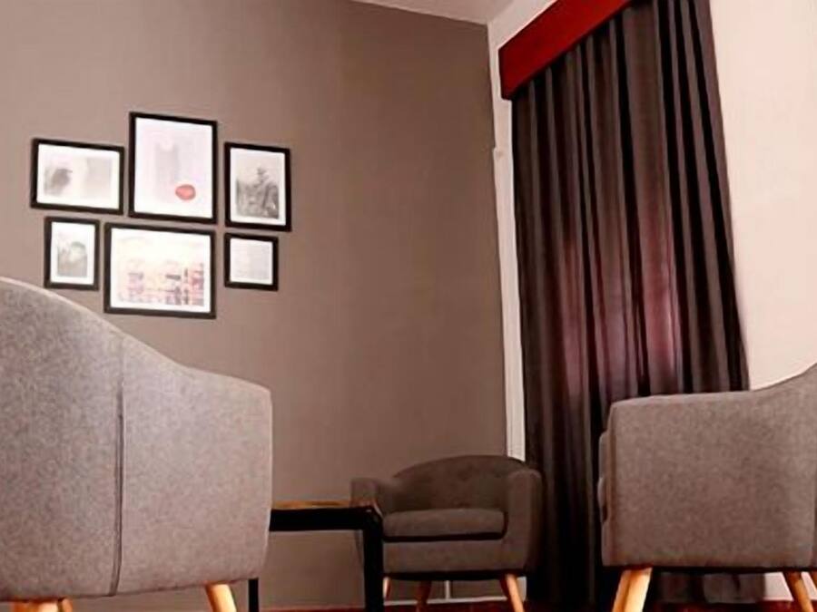 25-inch flat-screen TV with satellite channels, TV