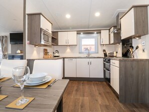 Fridge, dishwasher, electric kettle, toaster