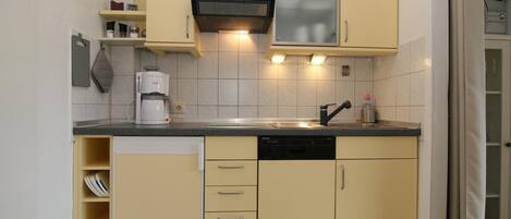 Fridge, microwave, stovetop, dishwasher