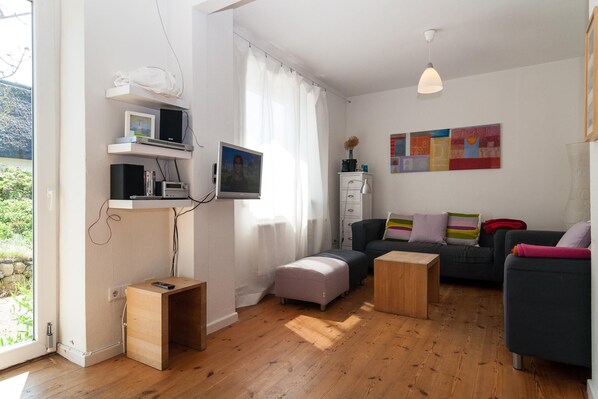 TV, DVD player, stereo