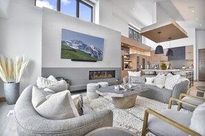 TV, caminetto, impianto stereo