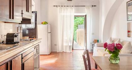 Garden Apartment with Sea view -- hilltop Medieval village, 10' from the Beach.