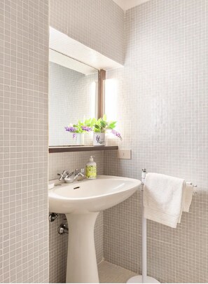 Dusche, Haartrockner, Bidet, Handtücher
