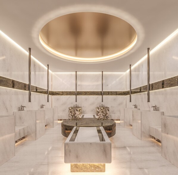 Outdoor treatment area, sauna, steam room, Turkish bath/hammam