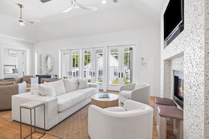 Living area - Upscale Beach Estate With Private Pool + Carriage House And Less Than 300 Yards From The Beach 6 Bedroom Home by RedAwning (Santa Rosa Beach)