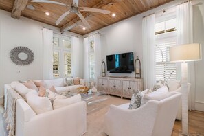 Living area - Across From Camp Watercolor Stunning Home With Golf Cart, Plunge Pool & Carriage House 5 Bedroom Home by Redawning (Santa Rosa Beach)