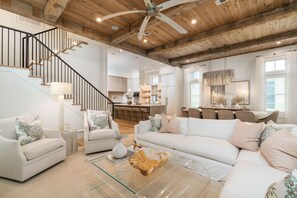 Living area - Across From Camp Watercolor Stunning Home With Golf Cart, Plunge Pool & Carriage House 5 Bedroom Home by Redawning (Santa Rosa Beach)