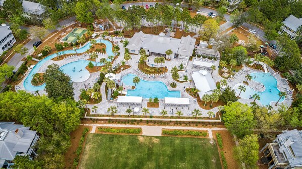 House, 5 Bedrooms | Exterior - Across From Camp Watercolor Stunning Home With Golf Cart, Plunge Pool & Carriage House 5 Bedroom Home by Redawning (Santa Rosa Beach)