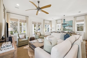 House, 4 Bedrooms | Living area - 'mirasol House' Pool + Golf Cart Watercolor, Fl 4br/4ba/bonus Bunk -- Sleeps 12 4 Bedroom Home by RedAwning (Santa Rosa Beach)