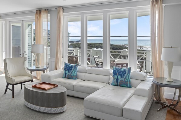 Living area - Beautiful Gulf Views Spacious, Updated 316b Watersound Crossings Steps To Beach And Pool 3 Bedroom Condo by RedAwning (Santa Rosa Beach)