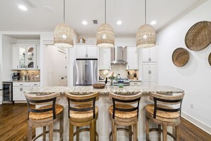 House, 4 Bedrooms | Private kitchen | Fridge, oven, coffee/tea maker, toaster - Charming 4 Br Family Beach Retreat 25 Half Moon, Watersound West Beach 4 Bedroom Home by RedAwning (Santa Rosa Beach)
