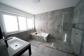 Dusche, Haartrockner, Handtücher