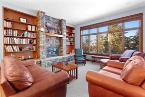 Smart TV, fireplace, video games, foosball