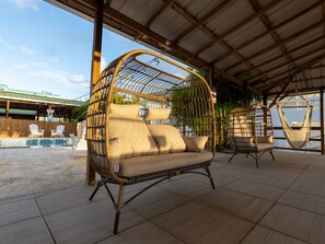 Villa | Living area | 75-inch Smart TV with digital channels, streaming services - El Flamingo Beach Club (Manati)