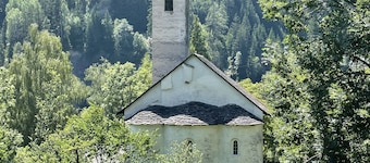 Sunny panoramic view near Davos Lenzerheide