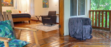 Romantic Cabin, 1 King Bed, Balcony, Garden View | Pillowtop beds, individually decorated, individually furnished