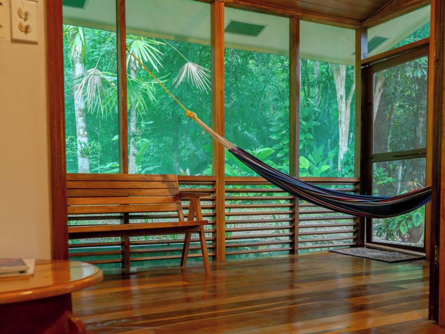 Romantische FerienhĂŒtte, 1 Schlafzimmer, Gartenblick, zum Garten hin