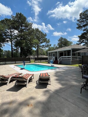 Outdoor pool - Train Depot_3 BR Home w/ Pool, Sand Volleyball and Pool Table (Montgomery)